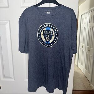 Philadelphia Union MLS Men's Short Sleeve Crew Neck T-Shirt Blue Heather Size L